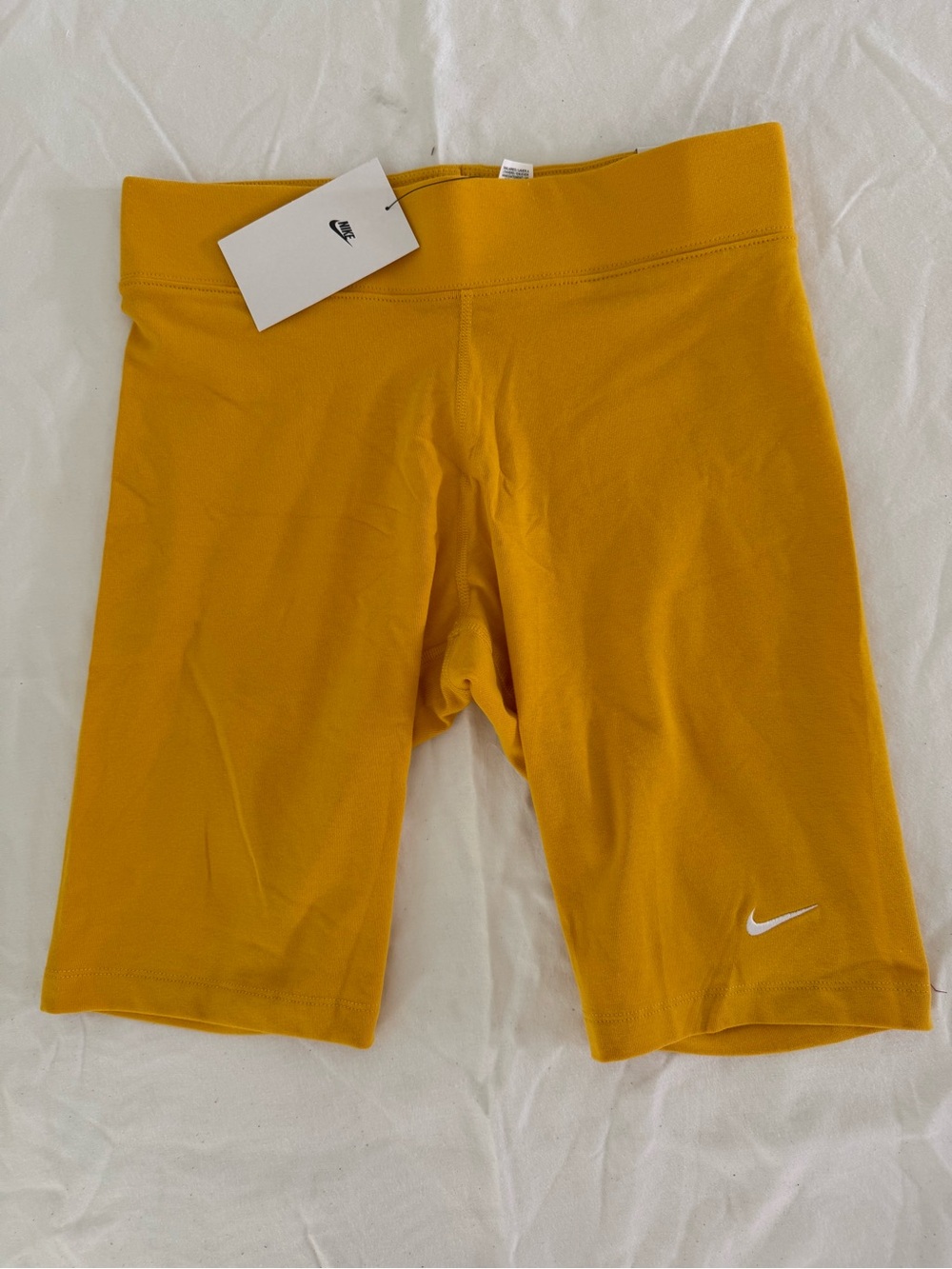 New womens Sz M Nike Mustard Yellow biking  Shorts